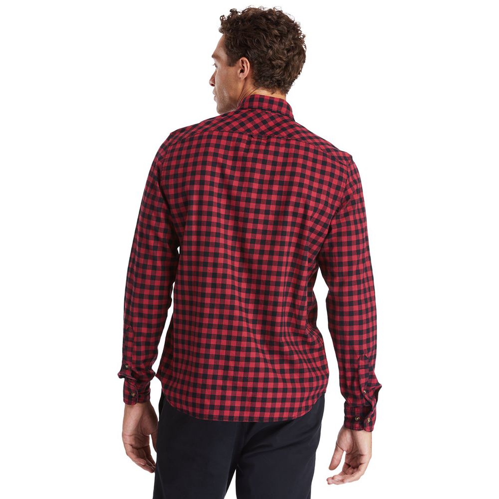 Camasi Timberland Barbati Rosii/Negrii - Back River Brushed-Cotton Oxford Check - Romania - HFTUDQ67